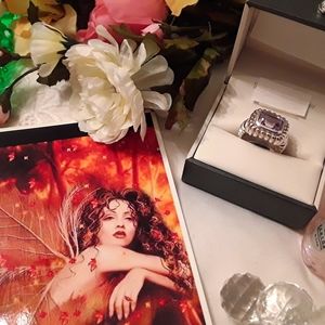 NWTAGS 925 STERLING AMETHYST RIBBED BAND RING 6